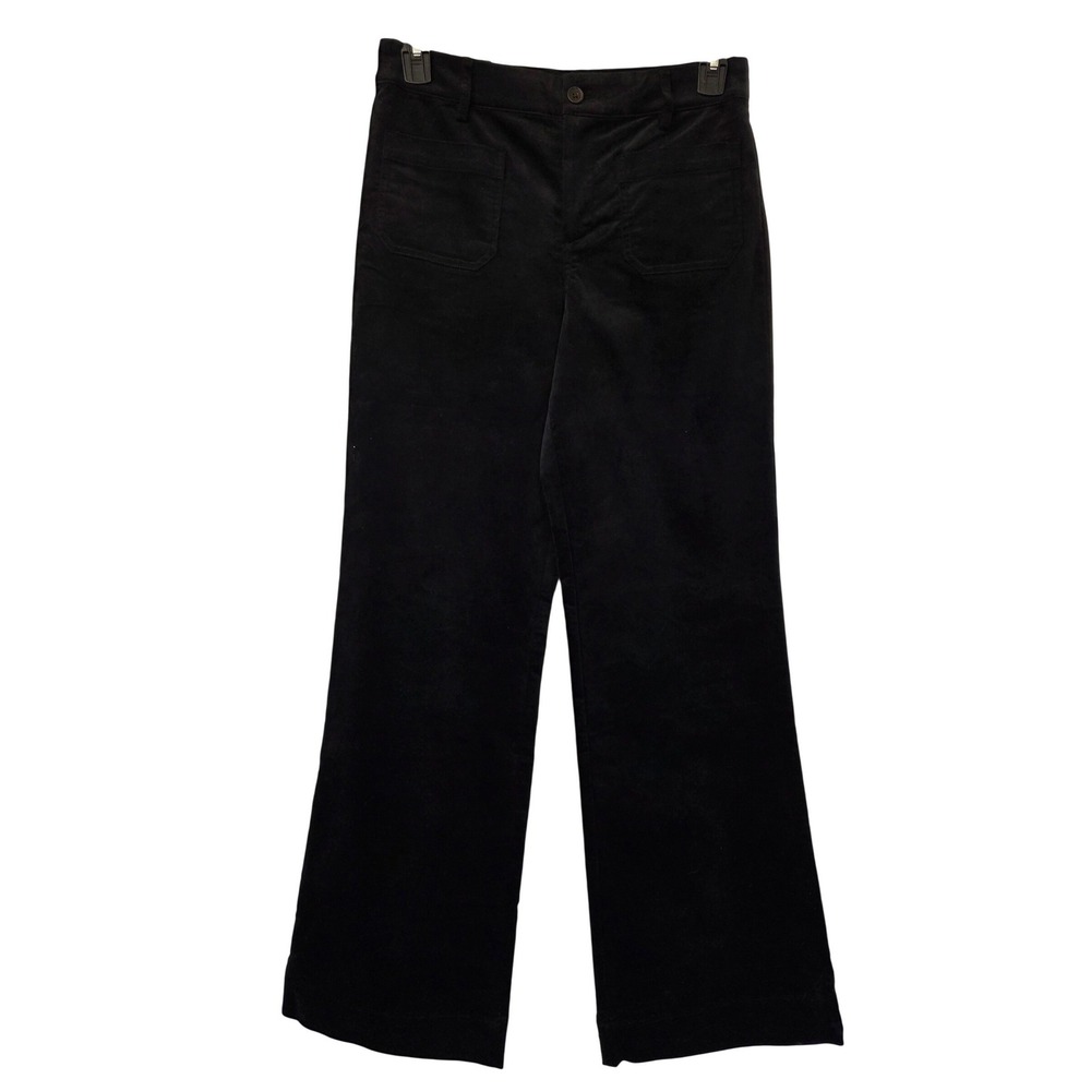 J. Crew Lizzie Patch Pocket Pant‎ Velvet Wide Leg Women 28T Black NWT CO746